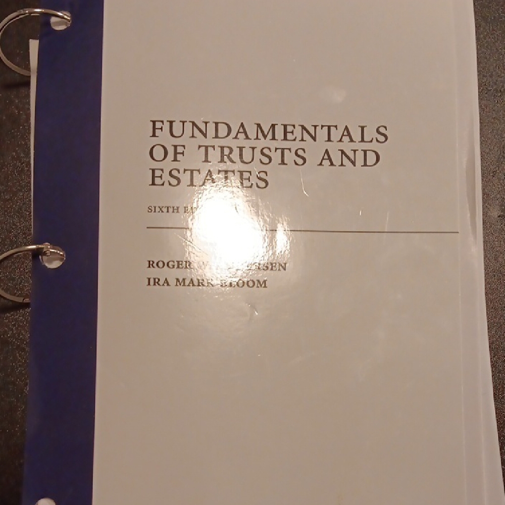 Fundamentals of Trusts and Estates Book - Blue and White